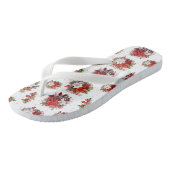  poinsettias en Holly Christmas White Teenslippers (Schuin)
