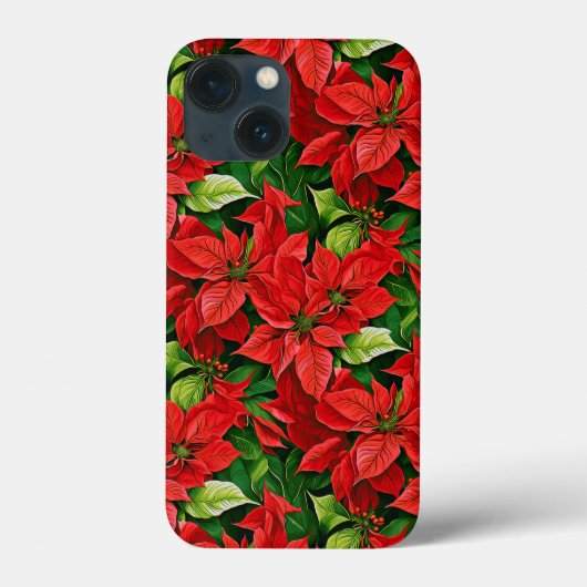 Poinsettia's en Holly Leaves Case-Mate iPhone Case (Achterkant)