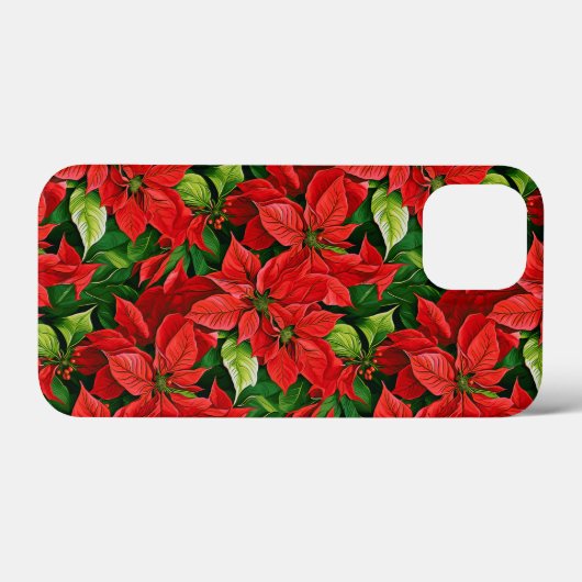 Poinsettia's en Holly Leaves Case-Mate iPhone Case (Achterkant (horizontaal))