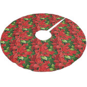 Poinsettia's en Holly Leaves Kerstboom Rok (Gekanteld)