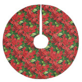 Poinsettia's en Holly Leaves Kerstboom Rok (Voorkant)