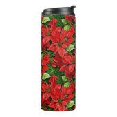 Poinsettia's en Holly Leaves Thermosbeker (Gedraaid links)