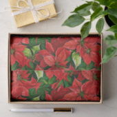 Poinsettia's en Holly Leaves Tissuepapier (Geschenk)