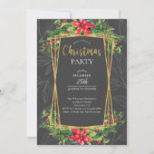 Poinsettias en Holly Red Kerst Kaart (Voorkant)