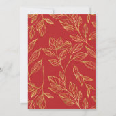 Poinsettias en Holly Red Kerst Kaart (Achterkant)