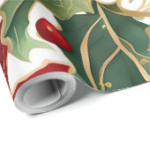 poinsettia's en huls-inpakpapier cadeaupapier (Rol Hoek)