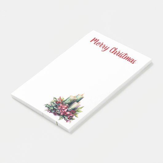 Poinsettias en kaarsen Kerstmis Post-it® Notes (Schuin)