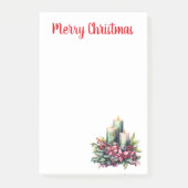 Poinsettias en kaarsen Kerstmis Post-it® Notes (Voorkant)