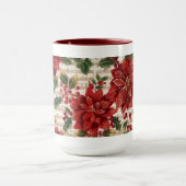 Poinsettias en muziek Kerst Mok (Midden)