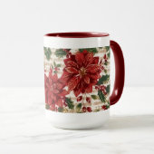 Poinsettias en muziek Kerst Mok (Voorkant rechts)