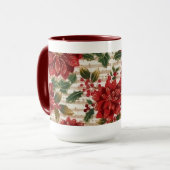 Poinsettias en muziek Kerst Mok (Voorkant links)