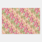 Poinsettias en Pijnsnijbladen Inpakpapier Vel (Voorkant)