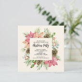 Poinsettias en Pine-kerstfeestdagen (Staand voorkant)