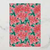 Poinsettias en Red Fox Winter Baby shower Folie Uitnodiging (Achterkant)