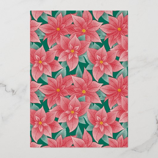Poinsettias en Red Fox Winter Baby shower Folie Uitnodiging (Achterkant)