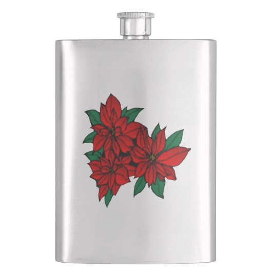 Poinsettias Flask Flacon (Voorkant)