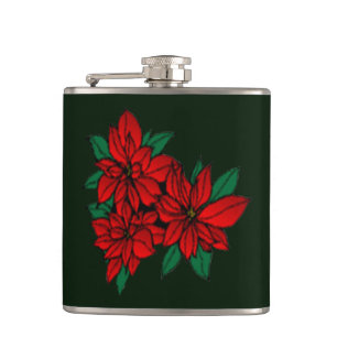 Poinsettias Flask Heupfles