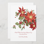  Poinsettias Flat Holiday Kaart (Voorkant / Achterkant)