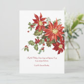  Poinsettias Flat Holiday Kaart (Staand voorkant)