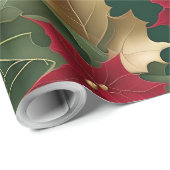 poinsettias galore-inpakpapier cadeaupapier (Rol Hoek)