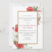 Poinsettias Gold Holly-kerstfeest Kaart (Voorkant)