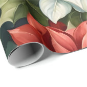 Poinsettia's & Holly Berries Cadeaupapier (Rol Hoek)