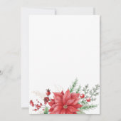 Poinsettia's Hulst Kerst Oefen Diner Kaart (Achterkant)