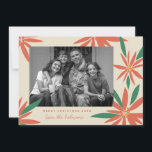 Poinsettias Ivoor Kerstfoto Feestdagenkaart<br><div class="desc">Aanpassen met uw groet of bericht voor de feestdagen. Origineel lijst van Becky Nimoy. Voeg een foto op de achterkant of een bericht toe. Patroon kan indien gewenst worden verwijderd</div>