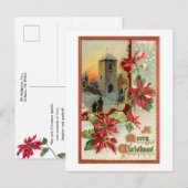  Poinsettias, Kerk en Kerstgroet Briefkaart (Voorkant / Achterkant)