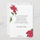  Poinsettias, Kerk en Kerstgroet Feestdagenkaart (Achterkant)