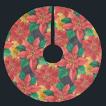 Poinsettias KerstFloral Kerstboom Rok<br><div class="desc">Rode en gouden poinsettias en bladeren zijn te zien op deze unieke custom tree rok. OVEREENKOMENDE objecten in ons collectie.</div>