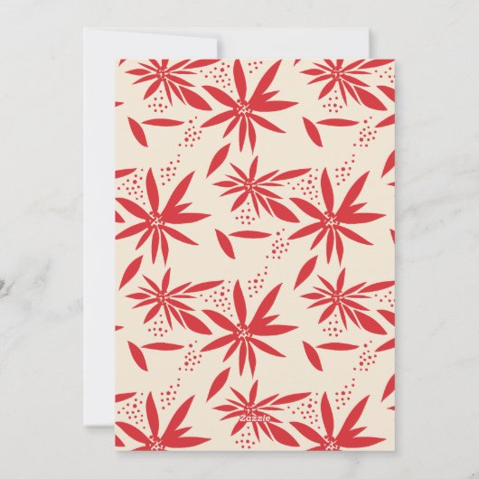  Poinsettias Kerstfoto Verticaal Feestdagenkaart (Achterkant)