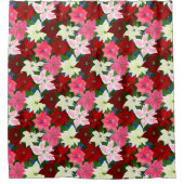 Poinsettias Kerstmis Douchegordijn (Voorkant)