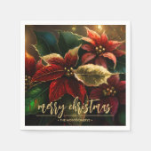 Poinsettias Kerstvakantie Servet (Voorkant)