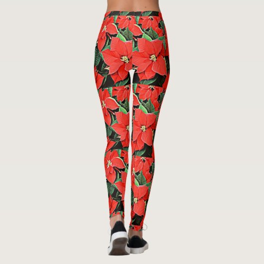Poinsettias Leggings (Achterkant)