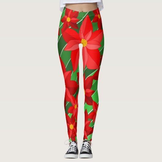 Poinsettias Leggings (Voorkant)