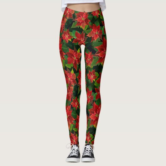 Poinsettias Leggings (Voorkant)