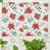  Poinsettias minimalistische Waterverf Theedoek (Gevouwen)