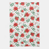 Poinsettias minimalistische Waterverf Theedoek (Verticaal)