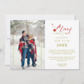 Poinsettias Modern Chic Merry-kerstfoto Feestdagenkaart (Voorkant)