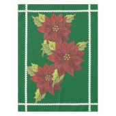 Poinsettias on Green Holiday Tablecloth Tafelkleed (Voorkant)