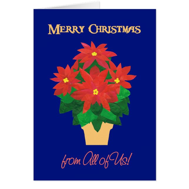 Poinsettias op Blue Merry Christmas van ons allema (Voorkant)