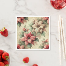  Poinsettias op Linnen Decoupage servetten