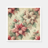  Poinsettias op Linnen Decoupage servetten (Voorkant)
