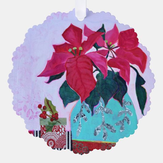 Poinsettias Ornament Kaart (Voorkant)