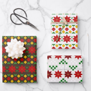 Poinsettias Pack Holiday Inpakpapier Vel