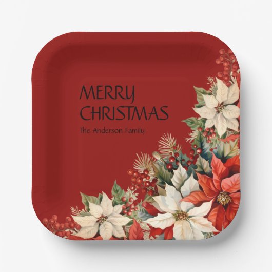 Poinsettias Papieren Bordje (Voorkant)