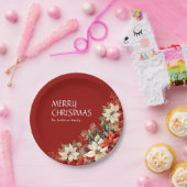 Poinsettias Papieren Bordje (Feest)