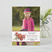 Poinsettias Photo Holiday Kaart (Staand voorkant)