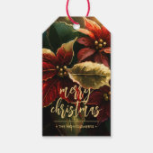 Poinsettia's Prettig Kerstfeest  Cadeaulabel (Voorkant)